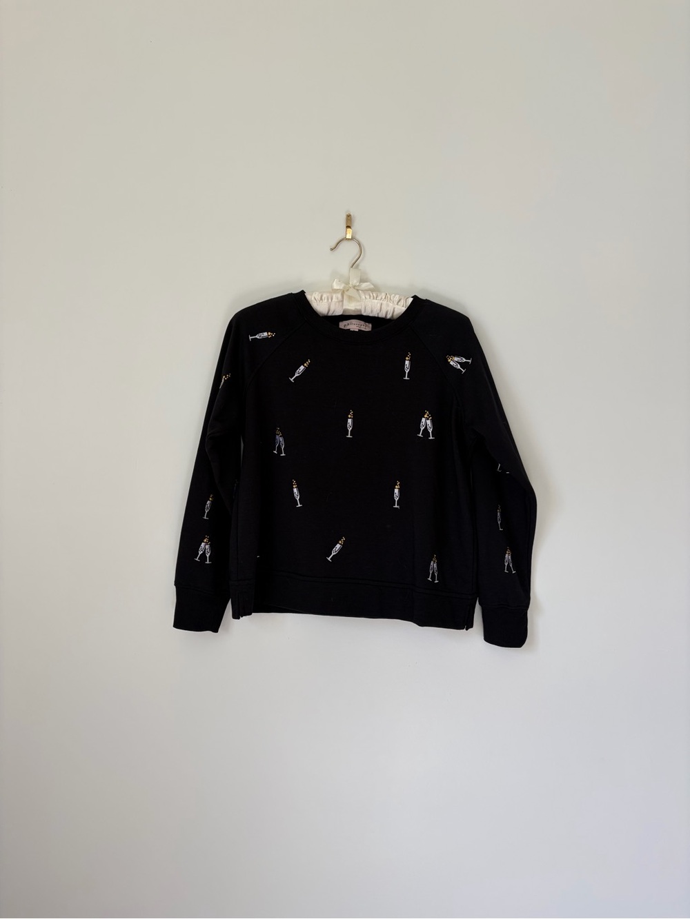 Philosophy Black Crewneck Champagne Sweater
